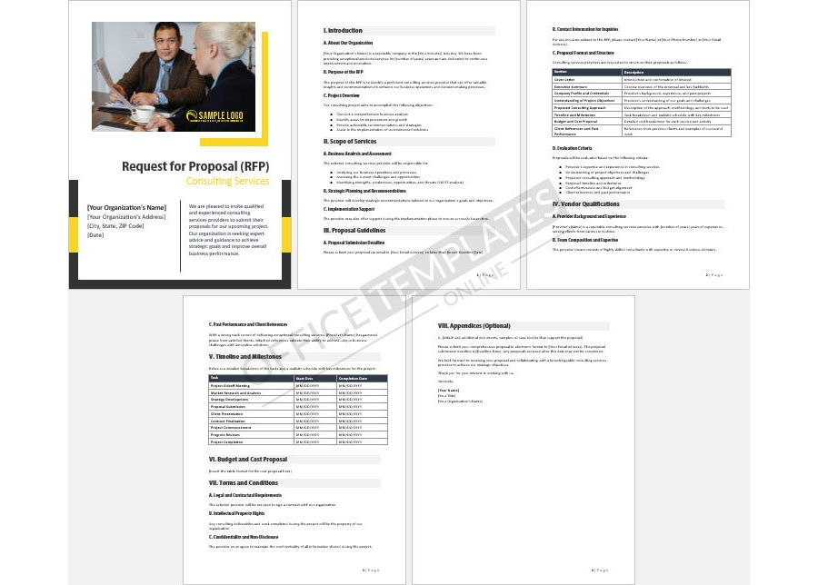 Consulting Services Request for Proposal Template