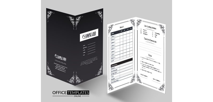Download Exclusive Folded (Two Fold) Style Report Card in MS Word