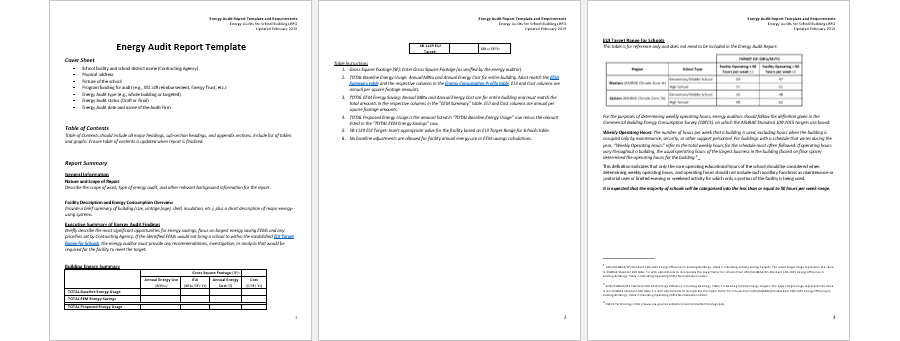 Audit Report Template for Schools Buildings Power