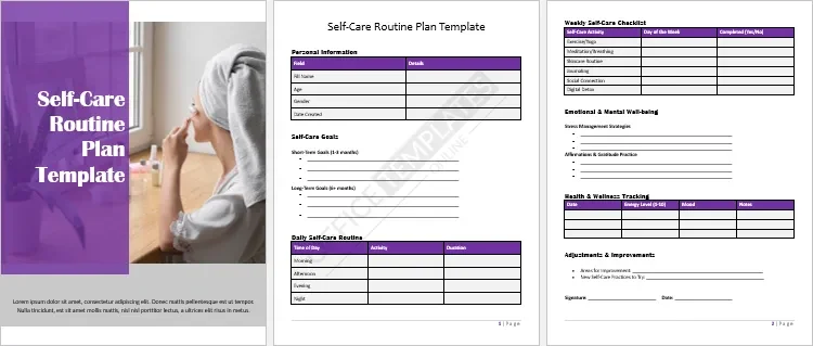 Self-Care Routine Plan Template