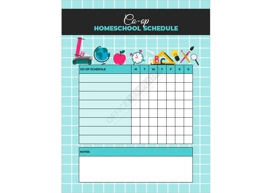 Homeschool Co-op Schedule Template