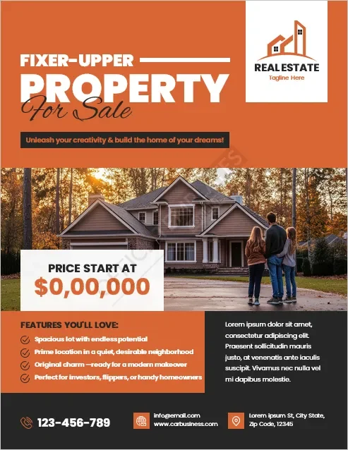 Fixer-Upper Property for Sale Flyer Template