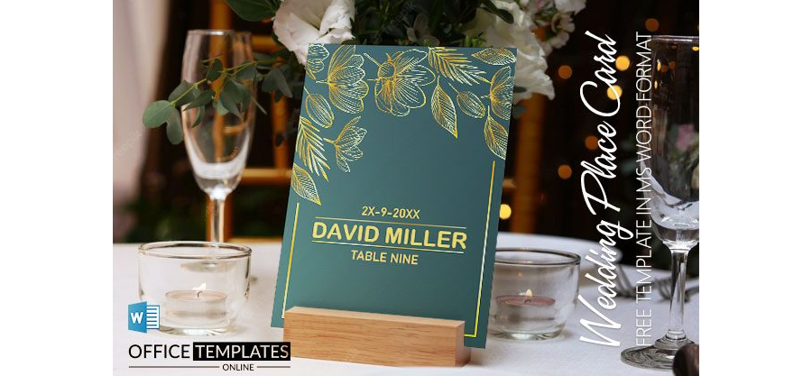 Wedding Place Card Template in MS Word - 5