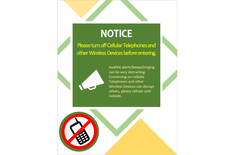 Turn Off Cell Phone Reminder Template (PDF Word)