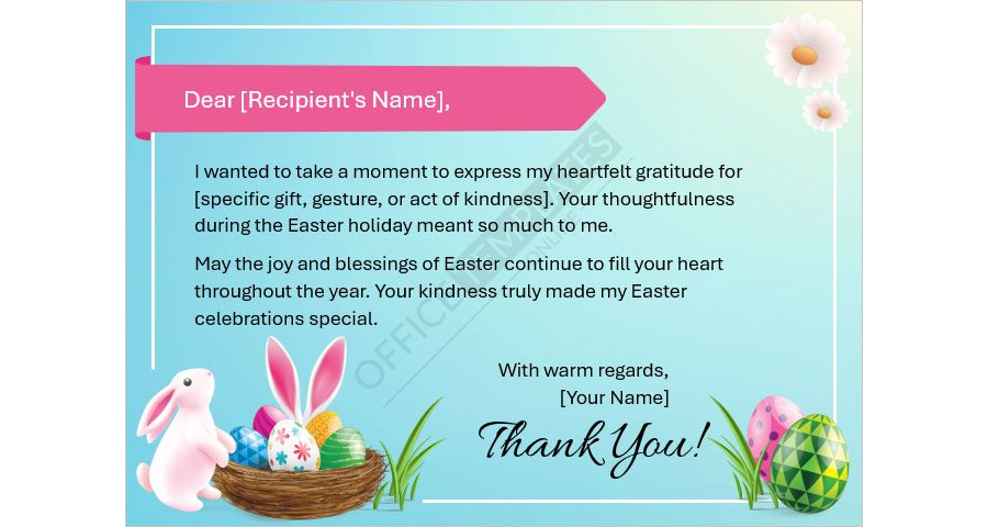 Easter Thank You Card Template