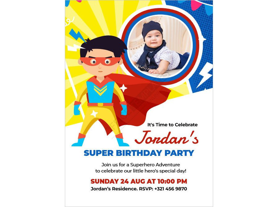 Superhero-Themed Birthday Invitation Template