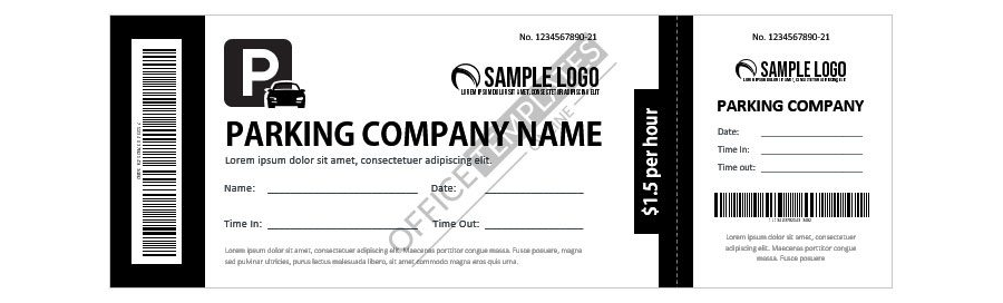 Download Simple yet Professional Parking Ticket Template for MS Word
