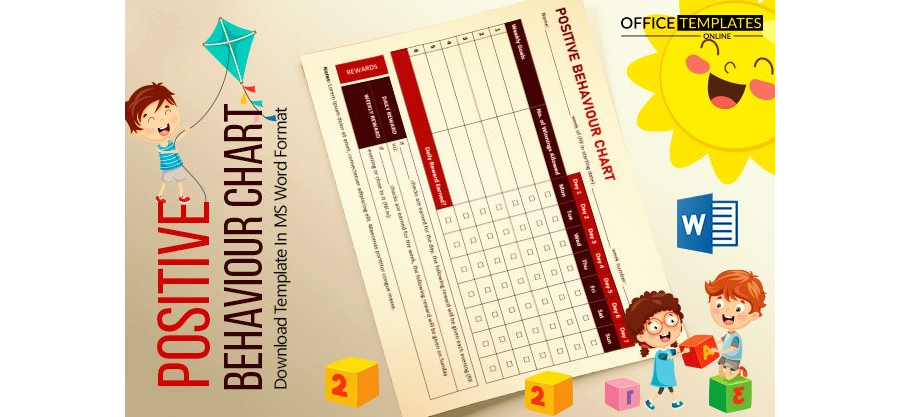 Positive Behavior and Reward Chart Template in MS Word Format