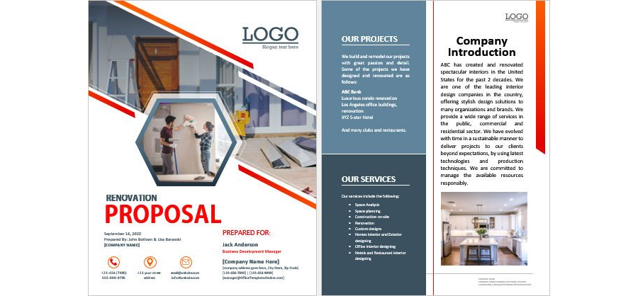 Renovation Proposal Template for MS Word