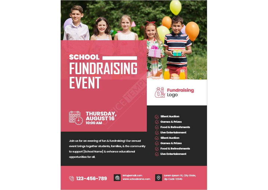 School Fundraising Event Flyer Template