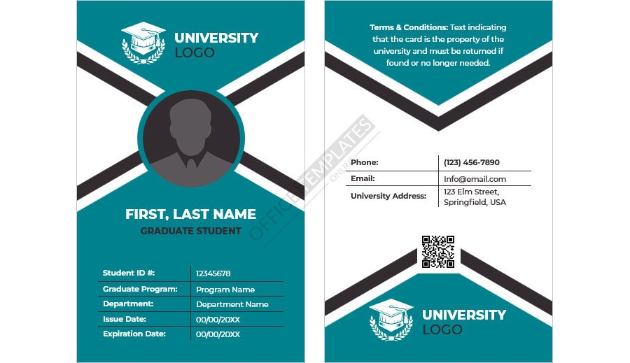 Graduate Student ID Card Template
