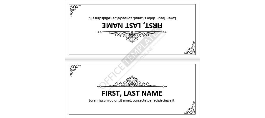 Download Two Fold Table Name Card Design for Microsoft Word