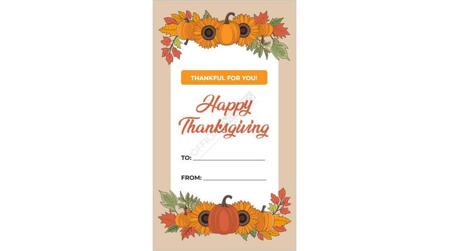 Thanksgiving Gift Tag Template