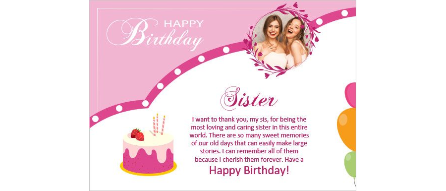 Download Birthday Card for Sister Template