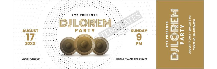 DJ Event Ticket Template