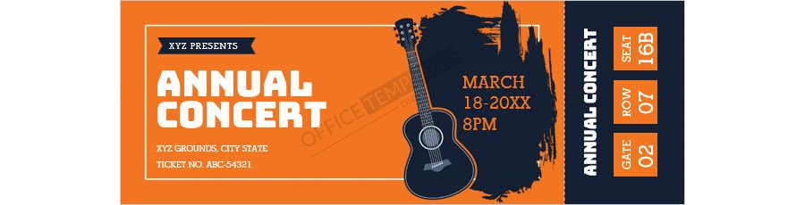 Annual Concert Ticket Design in MS Word