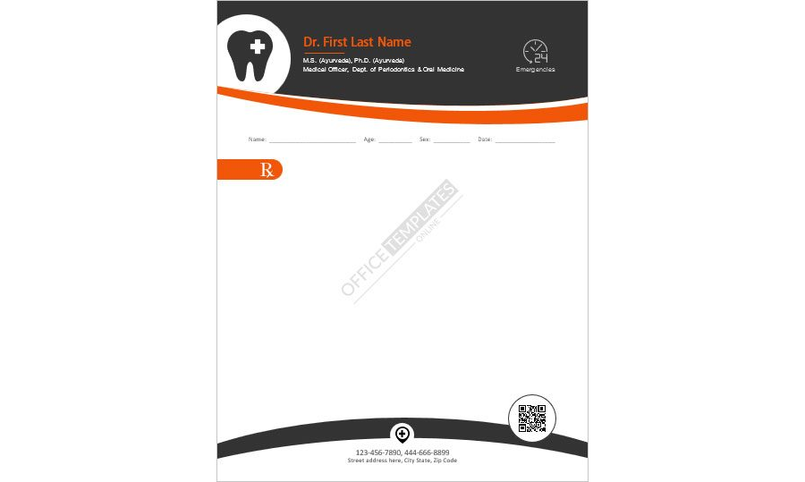 Dentist Prescription Pad Template for MS Word &ndash; 05