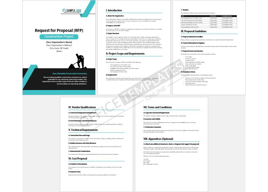 Construction Project Request for Proposal Template