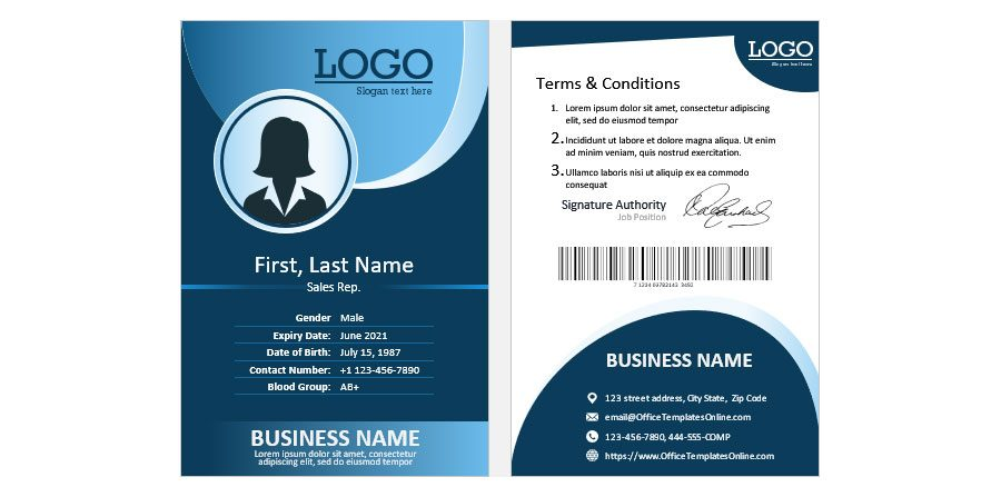 Download Sales Representative ID Badge/Card Template