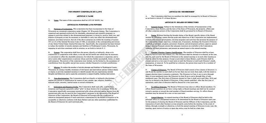 Corporate Bylaws Format 07