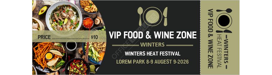 Food Festival Ticket Template in MS Word - Design 05