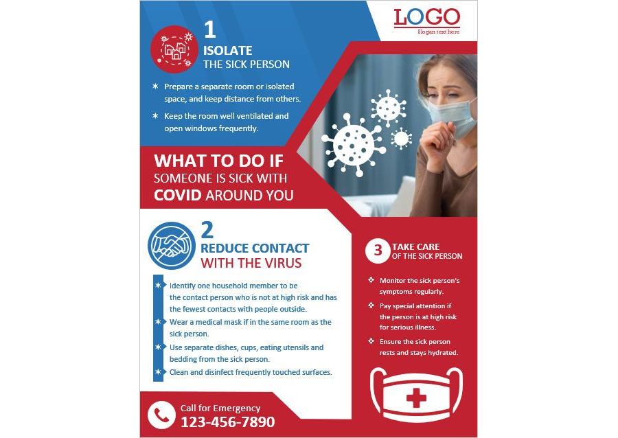 Download What To do If Someone Around you have Got the Coronavirus Flyer Design in Microsoft Word