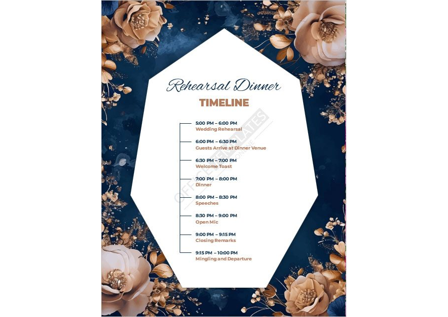 Rehearsal Dinner Timeline Template