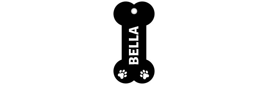 Vertical Bone Name Tag for Dog Template