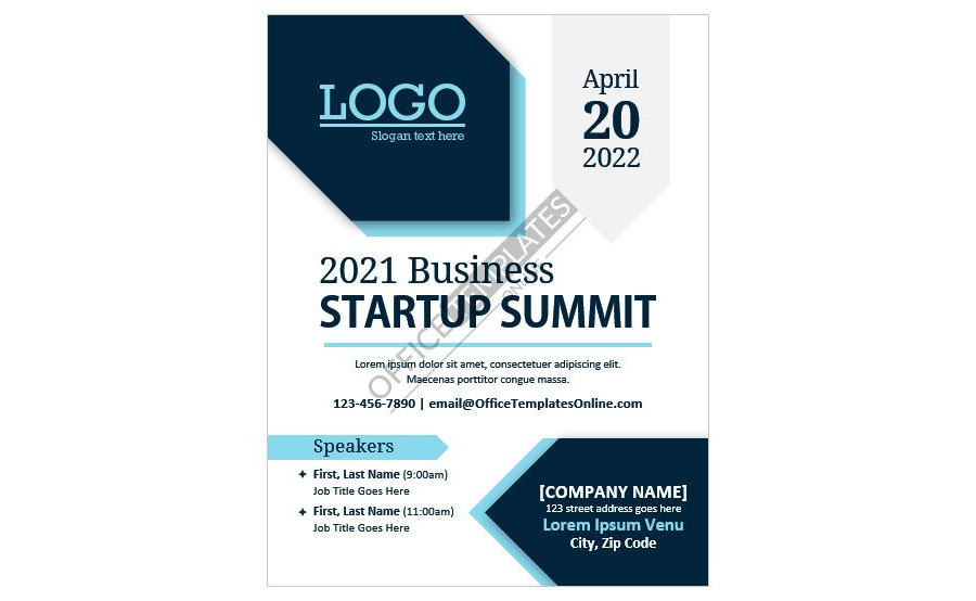 Download Business Event Announcement Poster Template for MS Word