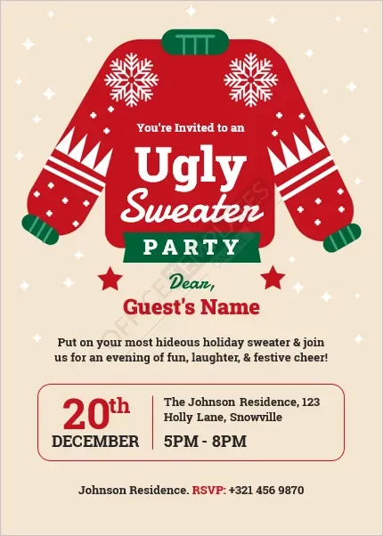 Ugly Sweater Party Invitation Template