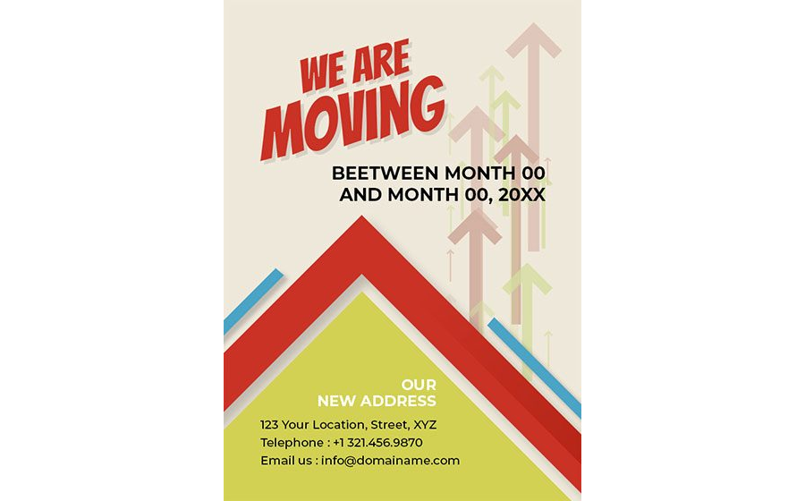 We are Moving Business Announcement Template in MS Word
