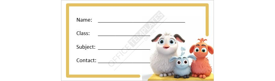 Animal Friends Name Tag Template