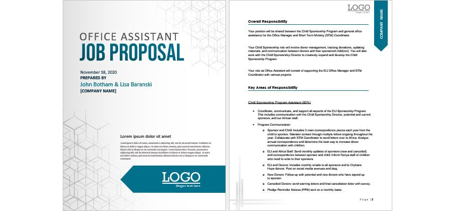 Download Office Assistant Job Proposal Template