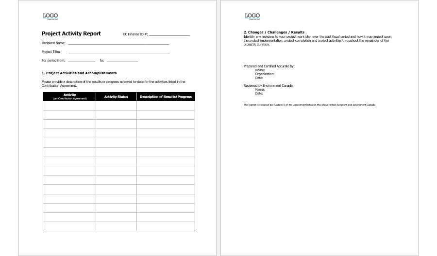 Project Activity Report