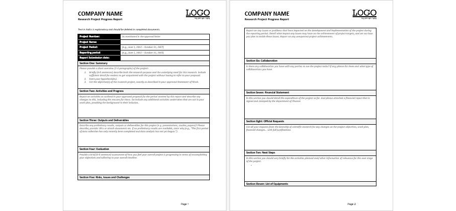 Download Annual Progress Report Template
