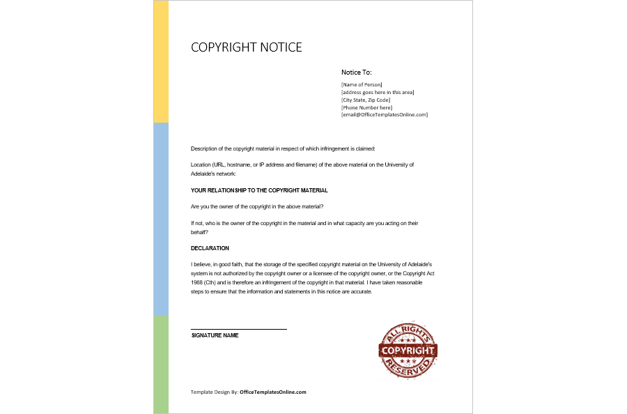 Copyright Notice Template
