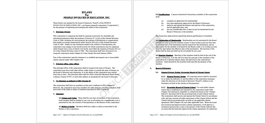 Sample Corporate Bylaws Format 22