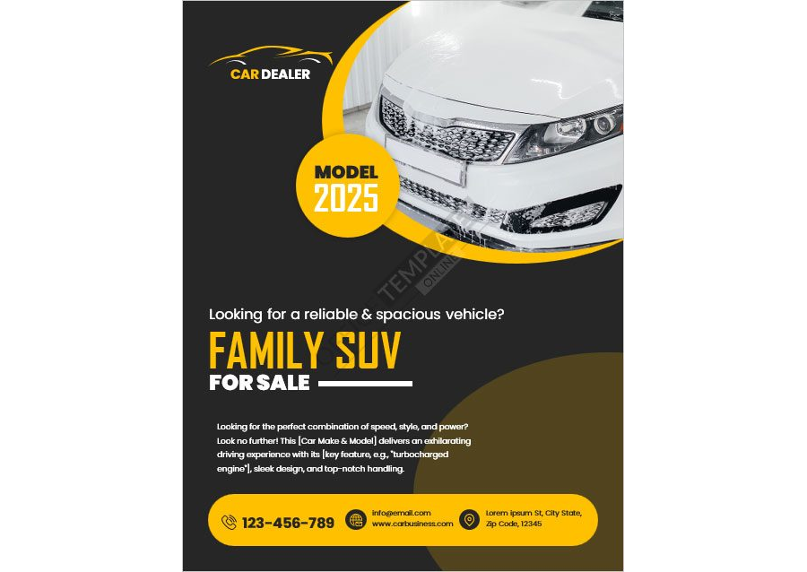 Family SUV for Sale Flyer Template