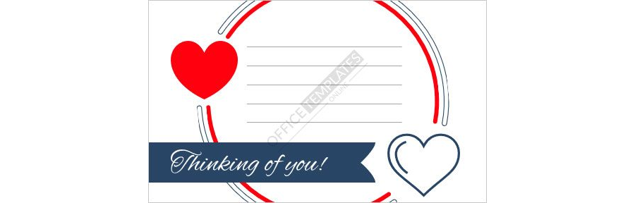 Download Thinking of you note card template for MS Word