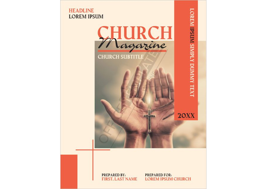 Church Magazine Book Cover Page Template