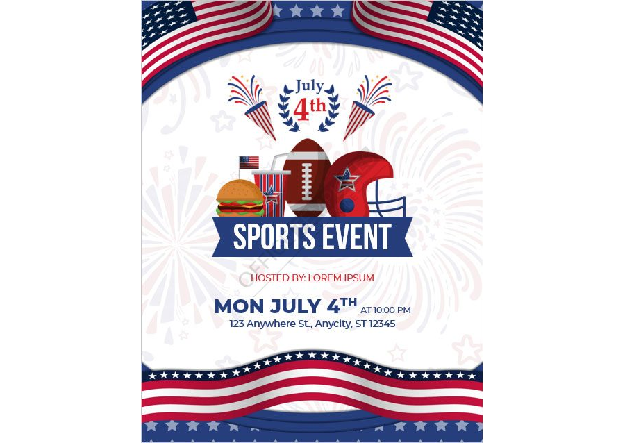 4th July Sports Event Flyer Template