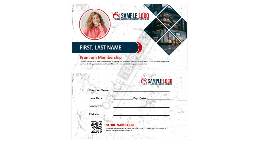 Store Membership ID Card Template