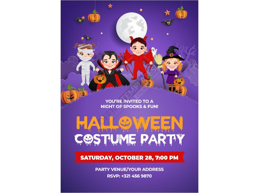 Halloween Costume Party Invitation Template