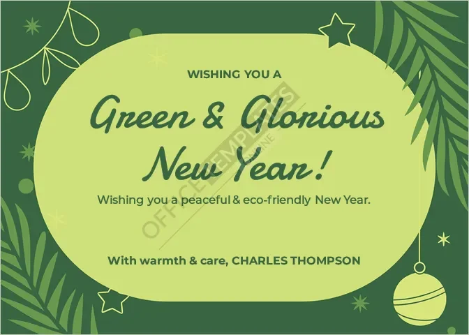 Eco-Friendly New Year Card Design Template