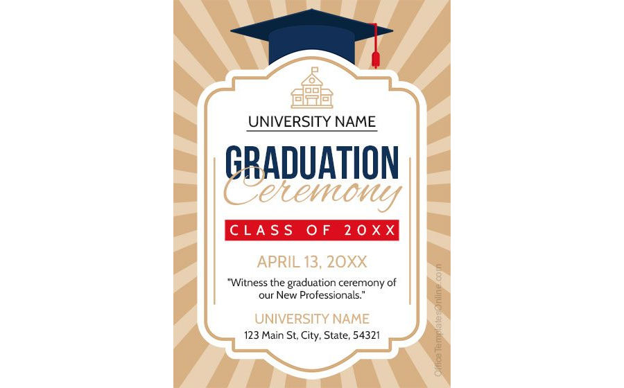 University Graduation Announcement Flyer Design in MS Word