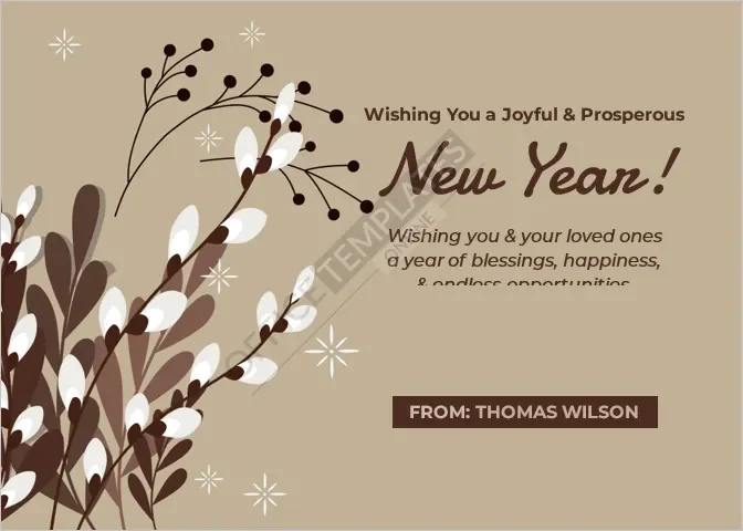 Vintage Style New Year Card Template