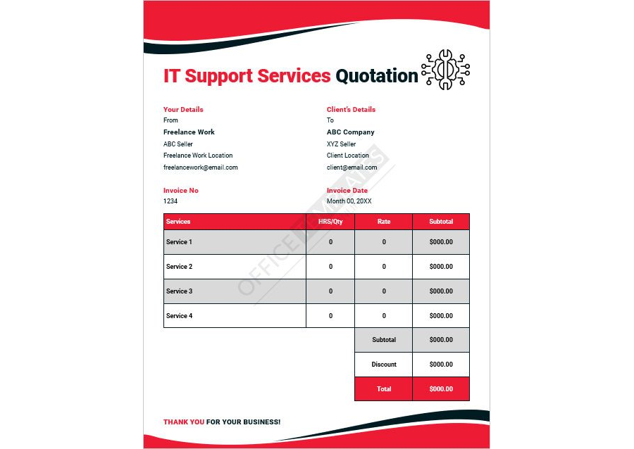IT Support Services Quotation Template