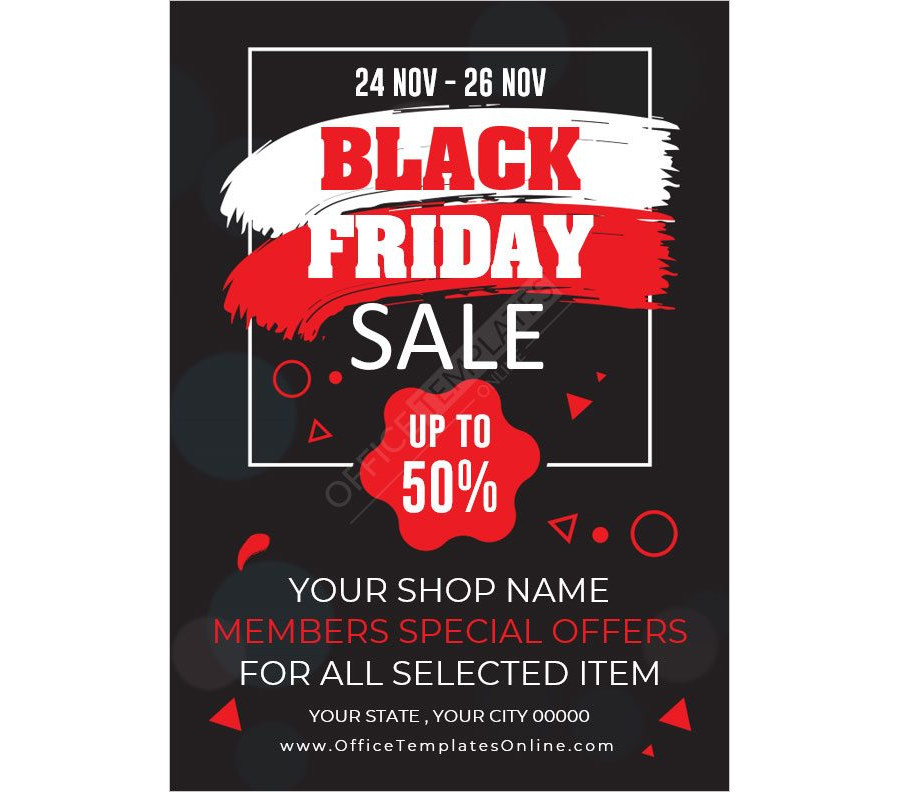 Black Friday Sale Poster Template in MS Word Format