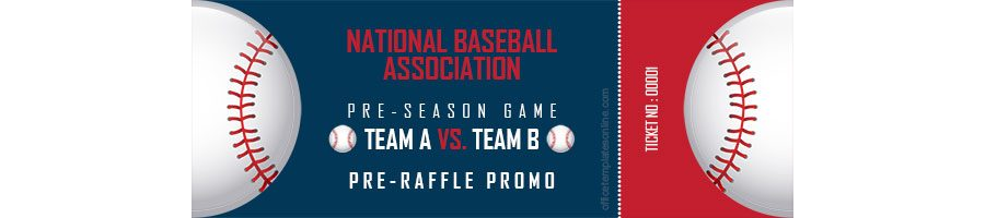 Baseball Raffle Ticket Template in MS Word