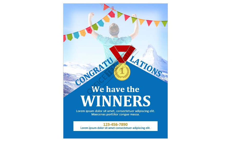 Download Winner Announcement Template for MS Word